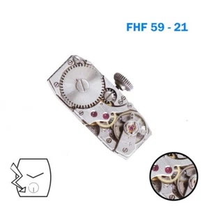 FHF 59 - 21 Swiss Made Handwerk, silberfarben, 17 Jewels, ohne Scheibe. - Bild 1 von 5