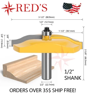 REDS Y60893-8 - 3-1/2" Diameter Ogee Raised Panel Router Bit 1/2" Shank - Picture 1 of 1