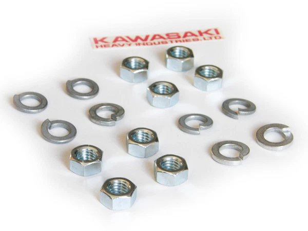 Tuercas y arandelas silenciadoras de escape Kawasaki h2 kz1000 kz1100 gpz1100 ltd policía z1r Foto 1 de 1