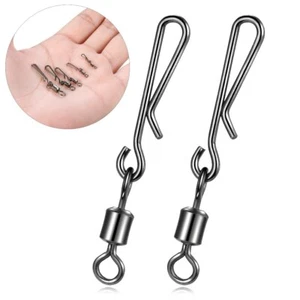 100PCS Fishing Barrel Bearing Swivel Stainless Steel Hanging Ring Fish Connector - Picture 1 of 10