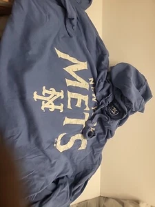 47 BRAND NEW YORK METS HOODED SWEATSHIRT SIZE M TSHIRT NY MLB - Picture 1 of 4