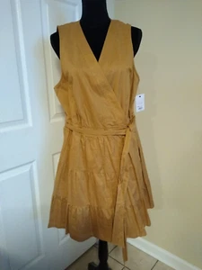 Nine West Wrap Around Sundress Size XL Bright Bronze New $50 (BT001K) - Picture 1 of 10