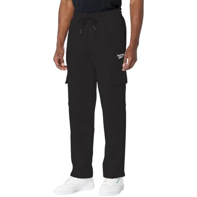 REEBOK Identity Fleece Cargo Pants sz M Medium Black - Image 1 of 3