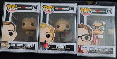 Funko Pop Big Bang Theory Penny 780, Sheldon 776 & Leonard 778 New W/ Protectors - Image 1 of 4