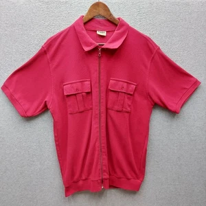 Camisa De Colección Duke Haband Para Hombres Roja Estilo Polo Cremallera Manga Corta S Algodón/Poliéster - Imagen 1 de 3