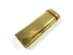Cartier Mast Vintage Oval Bordeaux Lack Roller Gaslighter Vergoldet - Bild 1 von 7