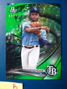 2022 Bowman Platinum Emerald Ice Foil Ryan Spikes #TOP-84 Tampa Bay Rays /299 - Picture 1 of 2
