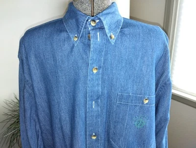 1990s Nautica Denim Long Sleeve Button Down Shirt Men’s Size 16-33 - Image 1 of 4