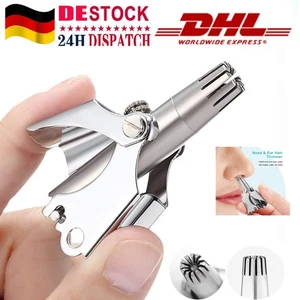 Nasen und Ohrenhaartrimmer + Reinigungsbürste 50mm Edelstahl wasserfest NEU DHL - Bild 1 von 14