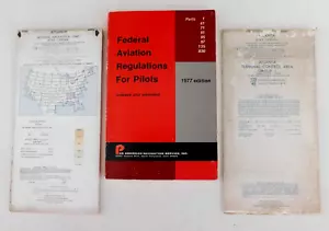 1977 Edition Federal Aviation Regulations for Pilots w/2 Atlanta Area Maps/Chart - Foto 1 di 4