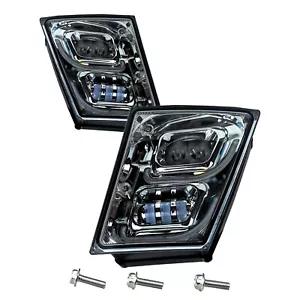 Vivid Lumen Brilliant Series Fog Light Volvo VNL LED Chrome Pair 2003-2018 - Foto 1 di 6
