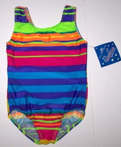Motionwear Rainbow Brite Stripe Leotard Bodysuit Tank Gymnastics # 2100 New Girl - Picture 1 of 8