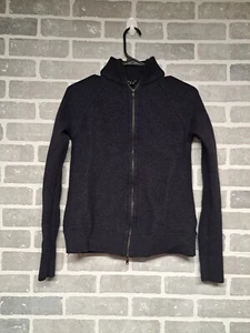 Theory Womens Medium Ribbed Full Zip Mock Neck Wool Yarn Sweater Size Medium - Picture 1 of 11