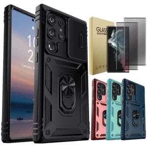 For Samsung S22 + Ultra 5G Case Slide Camera Lens Cover / Privacy Tempered Glass - Picture 1 of 36