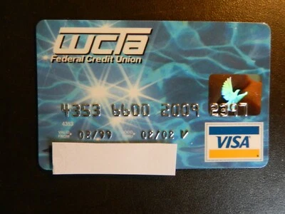 *TARJETA VISA WCTA FEDERAL CREDIT UNION* RARA TARJETA DE CRÉDITO VENCIDA.  Exp. 2/02. Foto 1 de 2