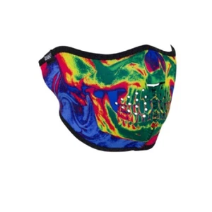 Rainbow Therma Skull Neoprene Half Face Mask Motorcycle Biker Ski Free Shipping - Picture 1 of 2