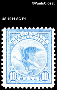 US 1911 SC F1 REGISTRY STAMP ULTRAMARINE 10¢ MINT NEVER HINGED OG FINE #2 - Picture 1 of 2