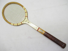 VTG SPALDING "PANCHO GONZALES AUTOGRAPH" WOOD TENNIS RACQUET. ANTIQUE / DISPLAY