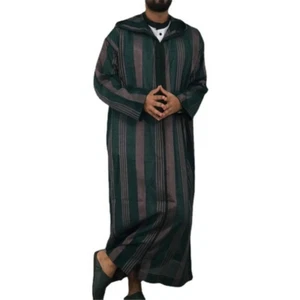 Herren Langarm Muslimische Kleidung Saudi Arabisch Kaftan Lang Kleid Robe - Bild 1 von 4