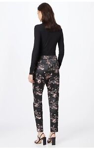 Scotch & Soda Women’s High-rise Tapered Jacquard Trousers Black & Pink Sz 25 NWT