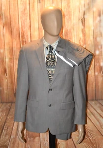 Alfani Men Slim Fit Light Gray Wool Blend 2 Button Suit Sz 38S Wst 32x30 - Picture 1 of 17
