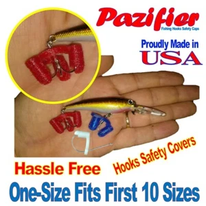 Fishing Hook Guard Cover Caps ONE-SIZE-FITS 1# - 10# (Fresh) & 1/0 - 10/0 (Salt) - Picture 1 of 13