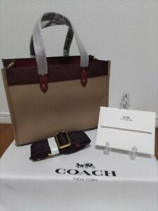 COACH C6035 sac à main fourre-tout de campagne 30 couleurs bloc 30 couleurs marron multi-voies Japon neuf