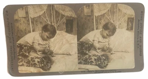 Stereoview 1906 C L Wasson International Stereograph 3175 Baby’s Morning Occupat - Picture 1 of 8