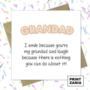 Funny Birthday / Father's Day Card for my Grandad Cheeky Humour Novelty AQA - Picture 1 of 5