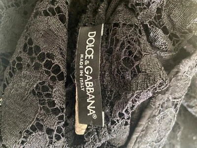 Dolce and Gabbana talla 10 encaje negro con dobladillo de ganchillo y puños de ganchillo Foto 1 de 4