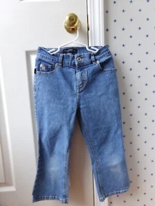 Vtg Capris 8 Girls y2k Buffalo David Bitton Medium Wash Blue Modest Denim Jeans - Picture 1 of 19