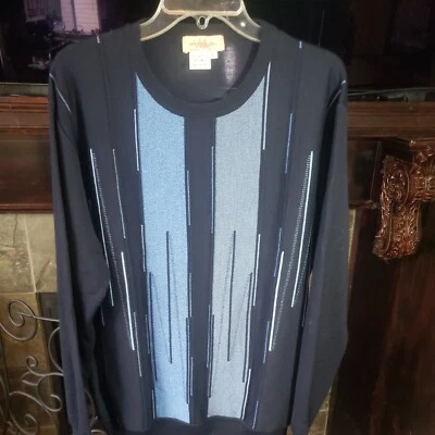 Vintage Montechiaro Geometric Acrylic Wool XL Sweater Italy - Image 1 of 2