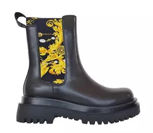 Versace scarpe stivaletto 75VA3S60 DREW nero stampa chain - Imagen 1 de 6