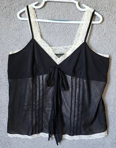 NEW Lane Bryant Venezia Sleeveless Tank Top Sheer Layered Black/White Size 18/20 - Picture 1 of 13
