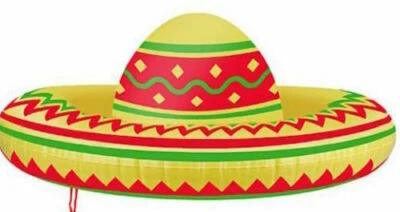 Inflatable Sombrero Blow Up Hat Mexican Wild West Party Fancy Dress UK Seller. - Image 1 of 2
