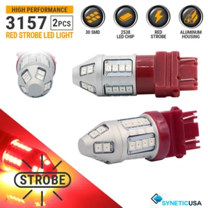 Syneticusa 3157 (par) Bombillas LED Traseras Estroboscópicas Freno Intermitente Trasero ROJO - Imagen 1 de 13