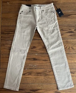 7 For All Mankind Pants Boys Size 10 Khaki Tan Denim Jeans Paxtyn Skinny Stretch - Picture 1 of 9