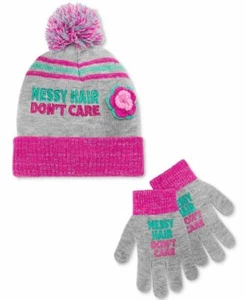 Berkshire Toddler Messy Hair Don't Care Trolls Beanie & Gloves Set - Picture 1 of 4