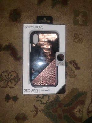 Inbox NEW Body Glove Reversible Sequins Case Cover for Apple Iphone X - Image 1 of 2