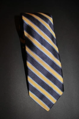 Галстук Brooks Brothers Makers and Merchants 100% шелк Repp в полоску черный и золотой - Изображение 1 из 4