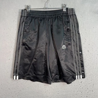 Adidas x Alexander Wang Mens Size Small Black Snap Button Nylon Athletic Shorts - Image 1 of 4