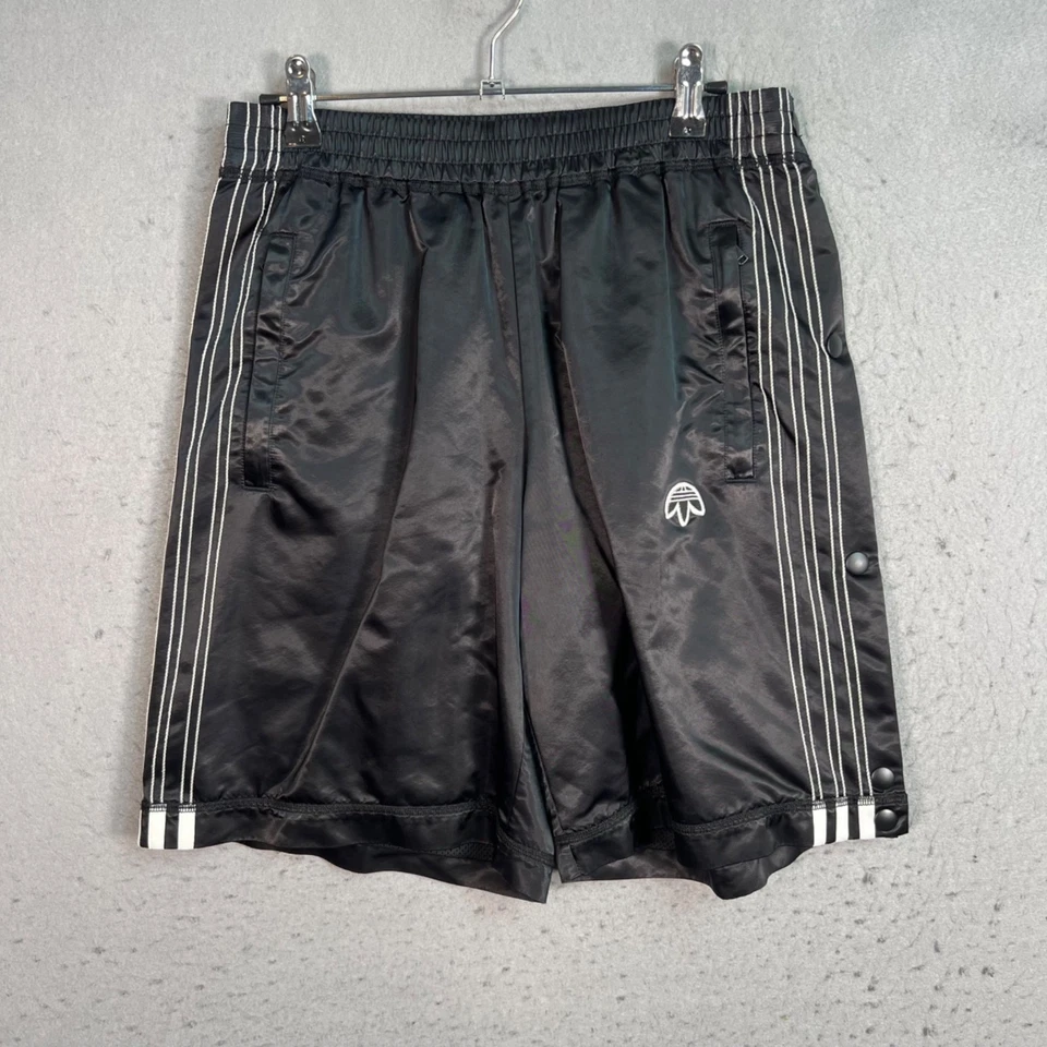 Pantalones Cortos Atléticos Adidas X Alexander Wang Para Hombres Talla Pequeña Negros Botones a Presión Nylon Foto 1 de 4