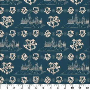 Harry Potter HOGWARTS HOUSE OF MAGIC Fabric - Half Yard - 100% Cotton - Picture 1 of 3