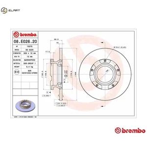 2x BRAKE DISC 08.E026.20 FOR FORD TRANSIT/V363/Bus/Platform/Chassis/Van 2.0L - Picture 1 of 9