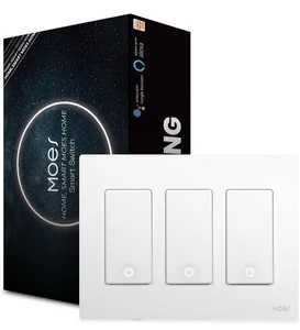 MOES 3 Gang WiFi Smart Wall Light Switch 3 Way with Alexa Google APP Remote New - Picture 1 of 11