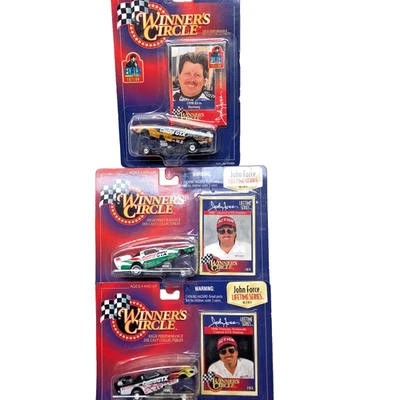 JOHN FORCE 3 DIFFERENT NHRA. 1/64 DIECAST  WINNERS CIRCLE FUNNY CARS W/CARDS - Image 1 of 4