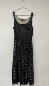 Fenn Wright Manson Poker Dot Silk Blend Black Dress Ivory Lining Size 14 - Picture 1 of 12