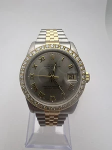 Rolex Datejust 31mm MidSize 68273 Silver Roman Dial Custom 18K Diamond Bezel - Picture 1 of 13
