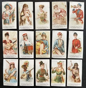 1888 N121 Duke & Sons MUSICAL INSTRUMENTS 15 Card LOT (Blank Backs) - Picture 1 of 3