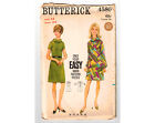 1960s Mod Dress Sewing Pattern - Short or Long Sleeve Butterick 4580 - Waist 26